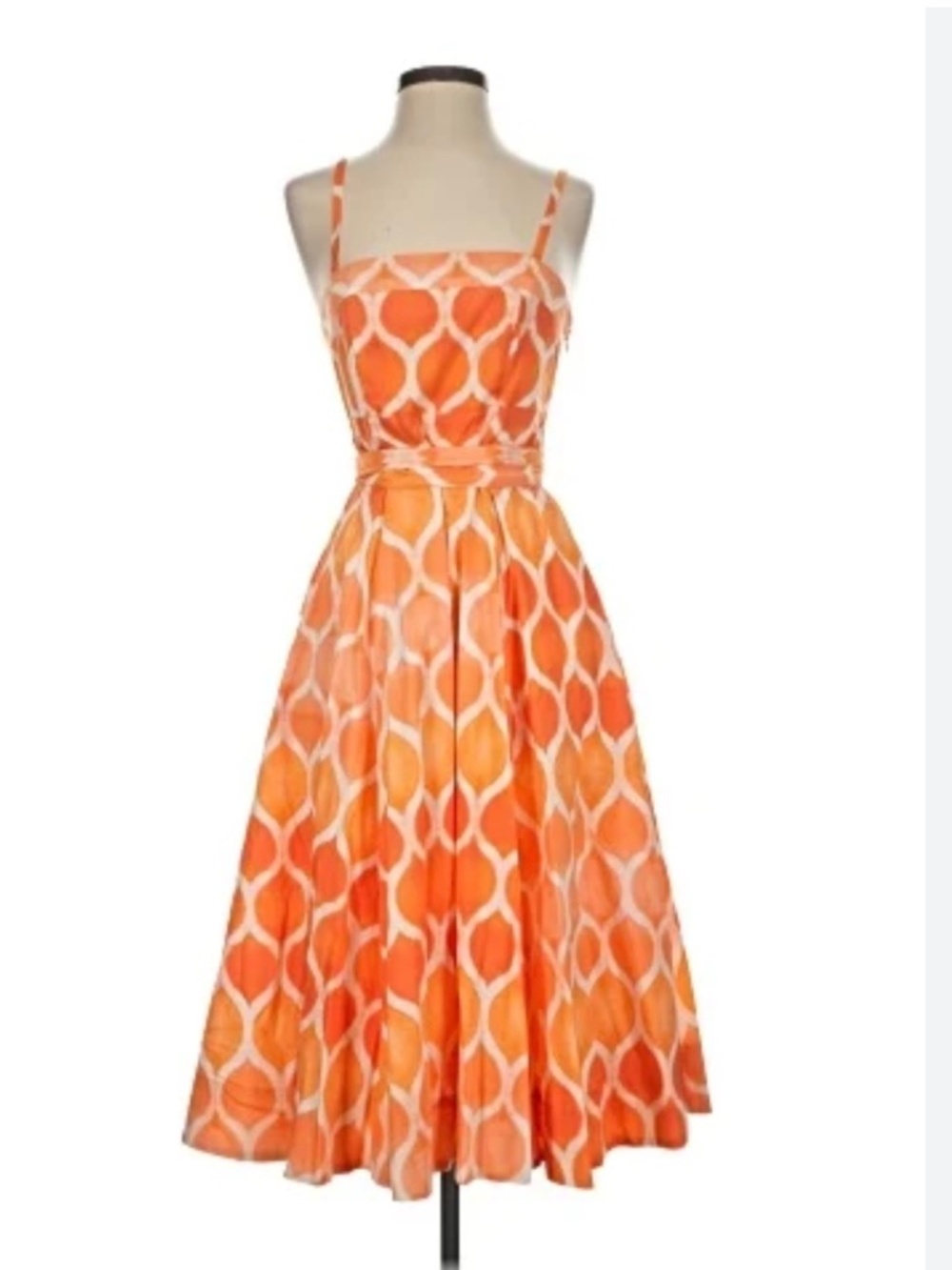 Anthropologie, New, Maeve Freya Tangerine/Apricot Midi Dress Tie Belt Size 6